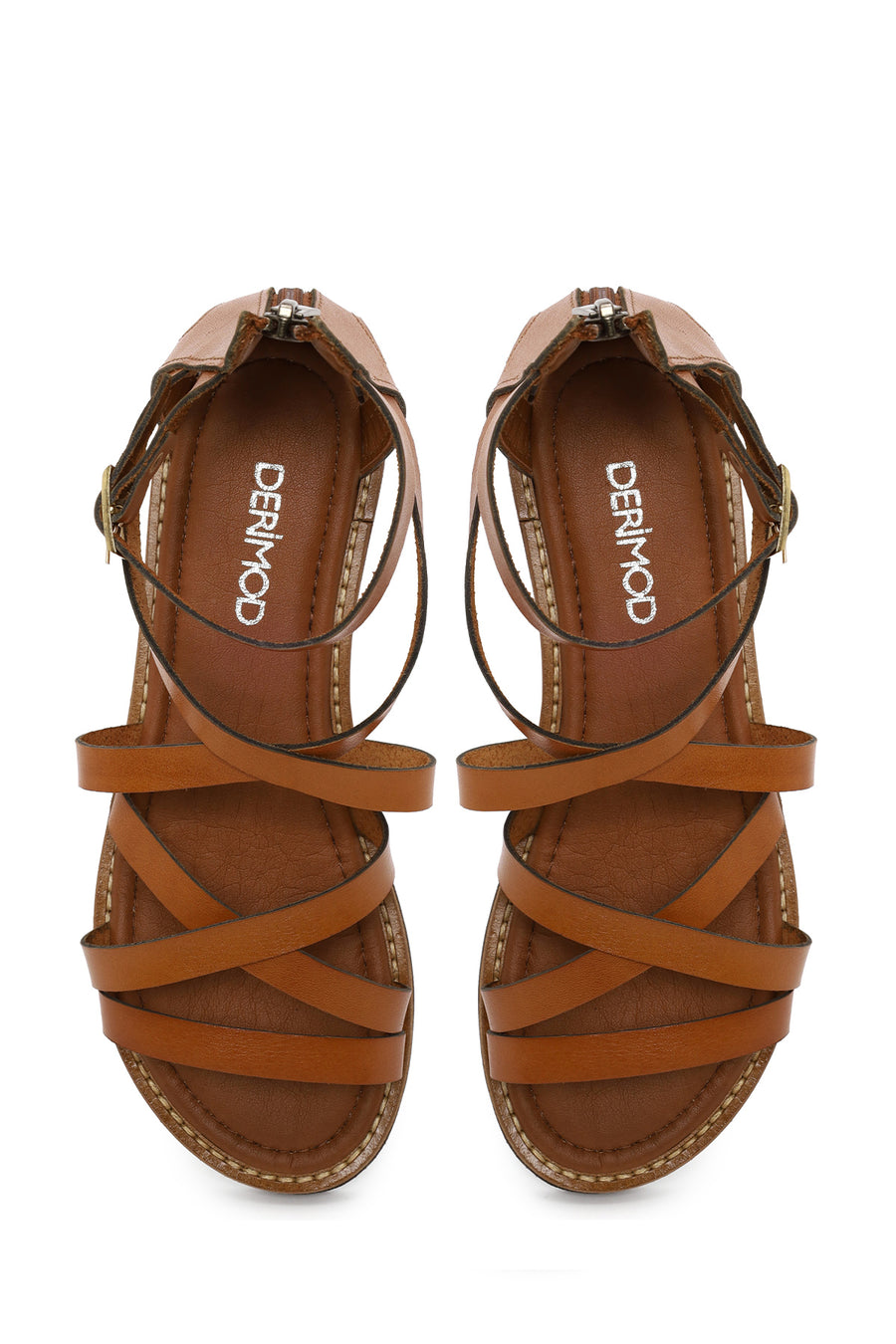 Woman Tan Ankle-Buckle Leather Bodrum Sandal