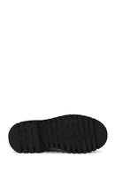 Harley Davidson Woman Black Becky Zip Closure Thick-Soled Leather Combat Boots | Derimod