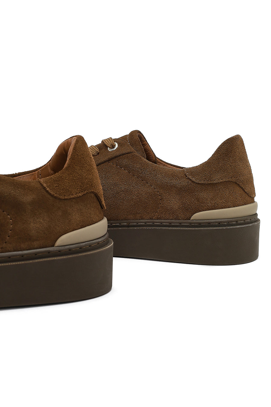 Men's Tan Lace-Up Leather Sneaker
