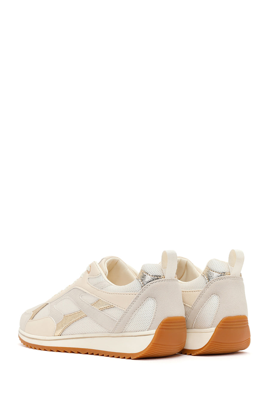 Kadın Bej Bağcıklı Sneaker