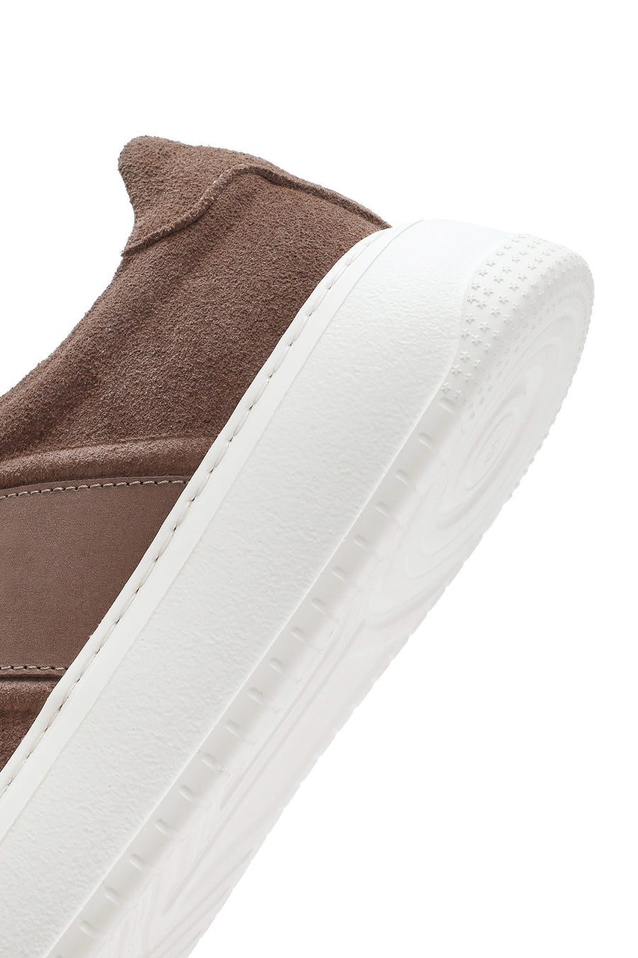 Erkek Bej Bağcıklı Kalın Tabanlı Süet Deri Sneaker
