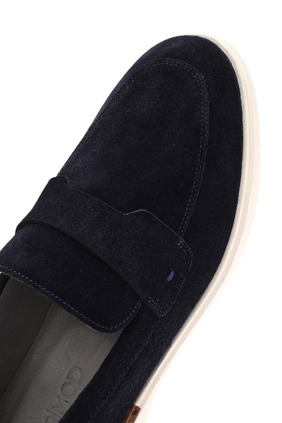 Erkek Lacivert Süet Deri Casual Loafer