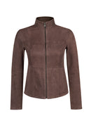 Lucy Woman Gray Double-Sided Leather Suede Jacket | Derimod