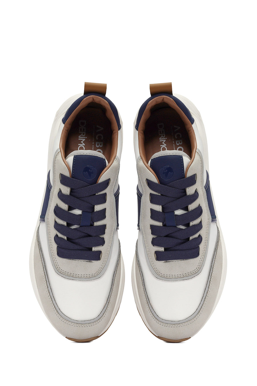 ACBC x DERİMOD Erkek Bej Bağcıklı Kalın Tabanlı Sneaker