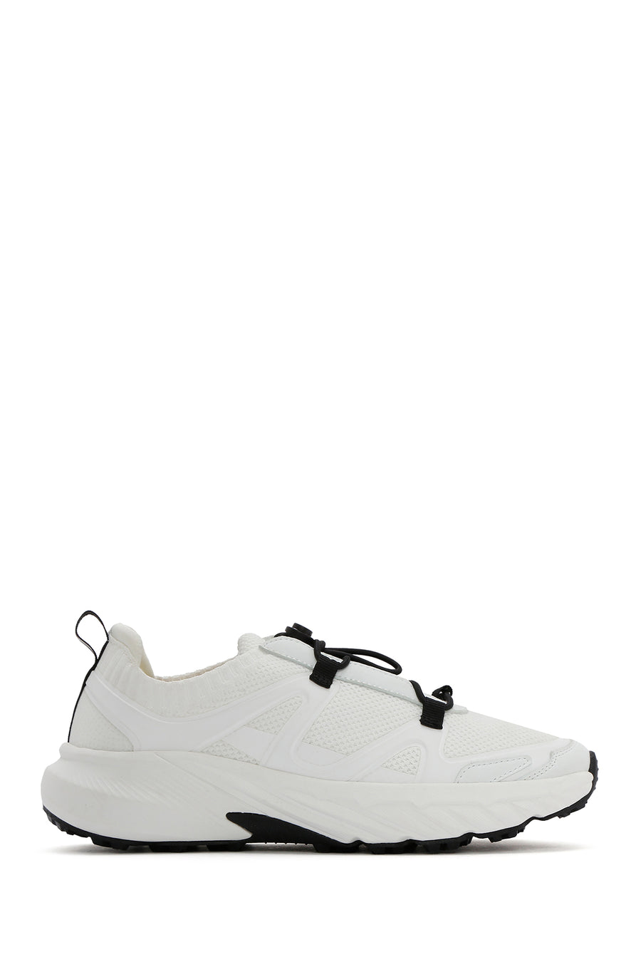 ACBC x DERİMOD Kadın Beyaz Bağcıklı Kalın Tabanlı Kumaş Sneaker 25SFD43556F | Derimod