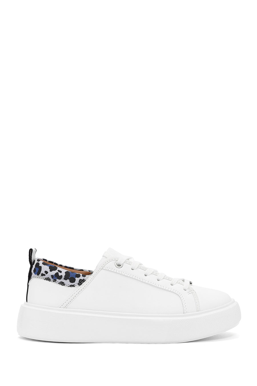 ACBC x Derimod Women's White Laced Leopard Detail Sneakers 25SFD435014 | Derimod