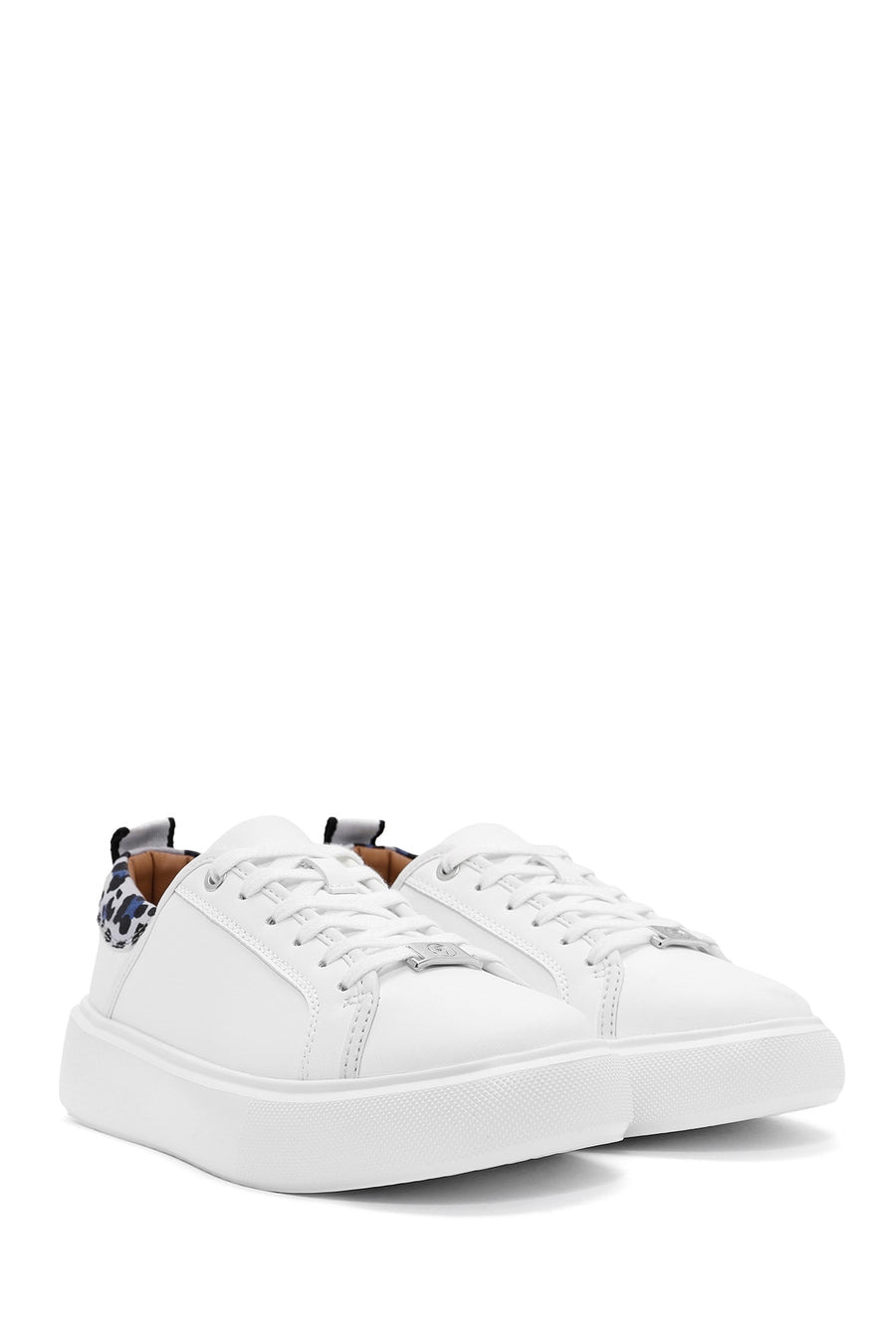 ACBC x Derimod Women's White Laced Leopard Detail Sneakers