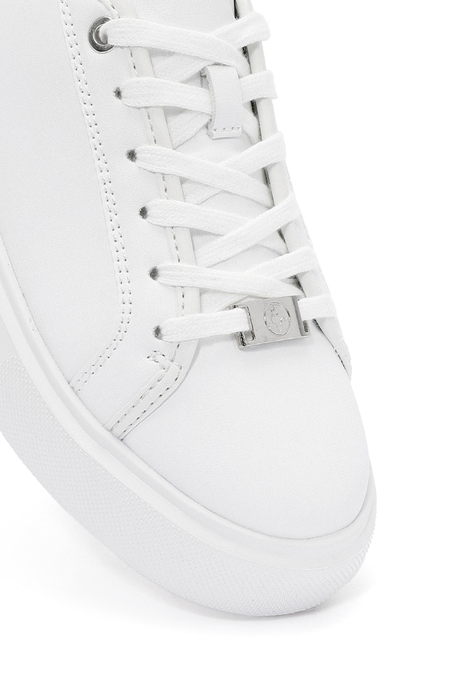 ACBC x Derimod Women's White Laced Leopard Detail Sneakers