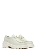 Women's Beige Leather Masculine Loafer | Derimod