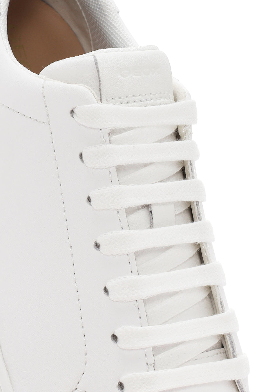 Geox Women's White Lace-Up Spherica Ecub Leather Sneaker