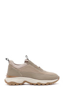 Erkek Vizon Bağcıklı Nubuk Deri Sneaker | Derimod