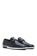 Erkek Lacivert Deri Casual Loafer | Derimod