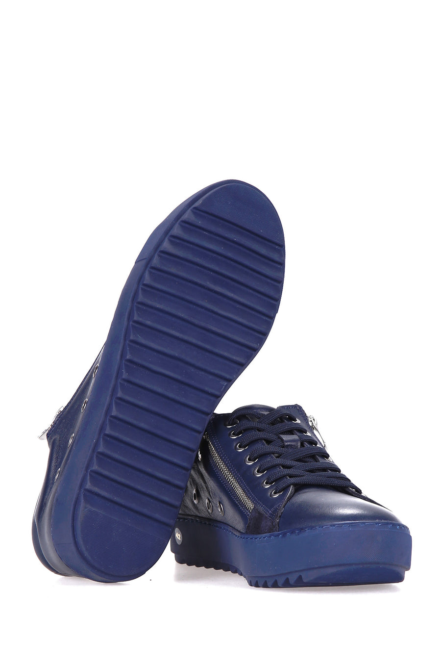 Men's Leather Shoes with Zipper Detail