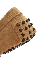 Women's Camel Tassel Suede Leather Loafer | Derimod