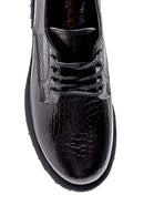Women's Leather Crocodile Detailed Shoes | Derimod