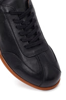 Erkek Siyah Bağcıklı Deri Sneaker | Derimod