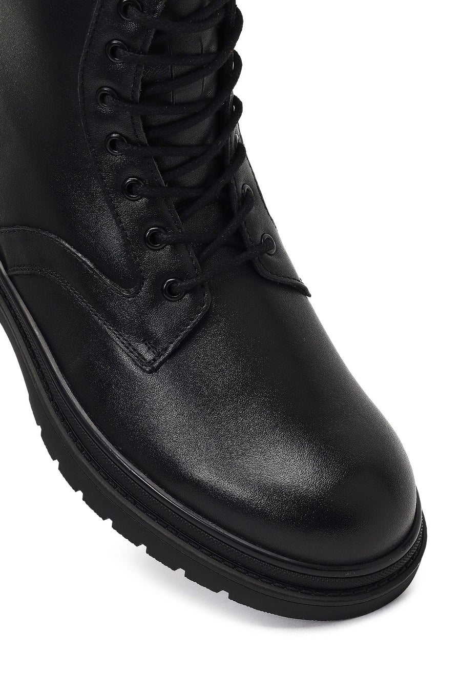 Men's Black Zippered Leather Boot