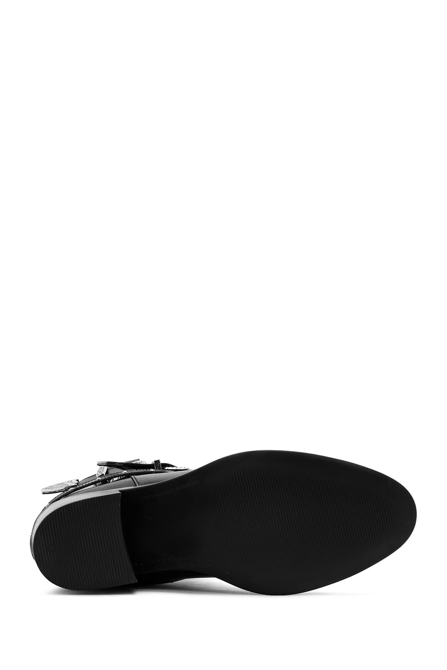 Women's Black Buckle Detailed Cowboy Boots