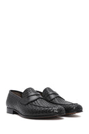 Erkek Siyah Örgü Deri Klasik Loafer | Derimod