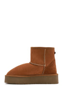 Women's Brown Thick Soled Suede Leather Boots | Derimod