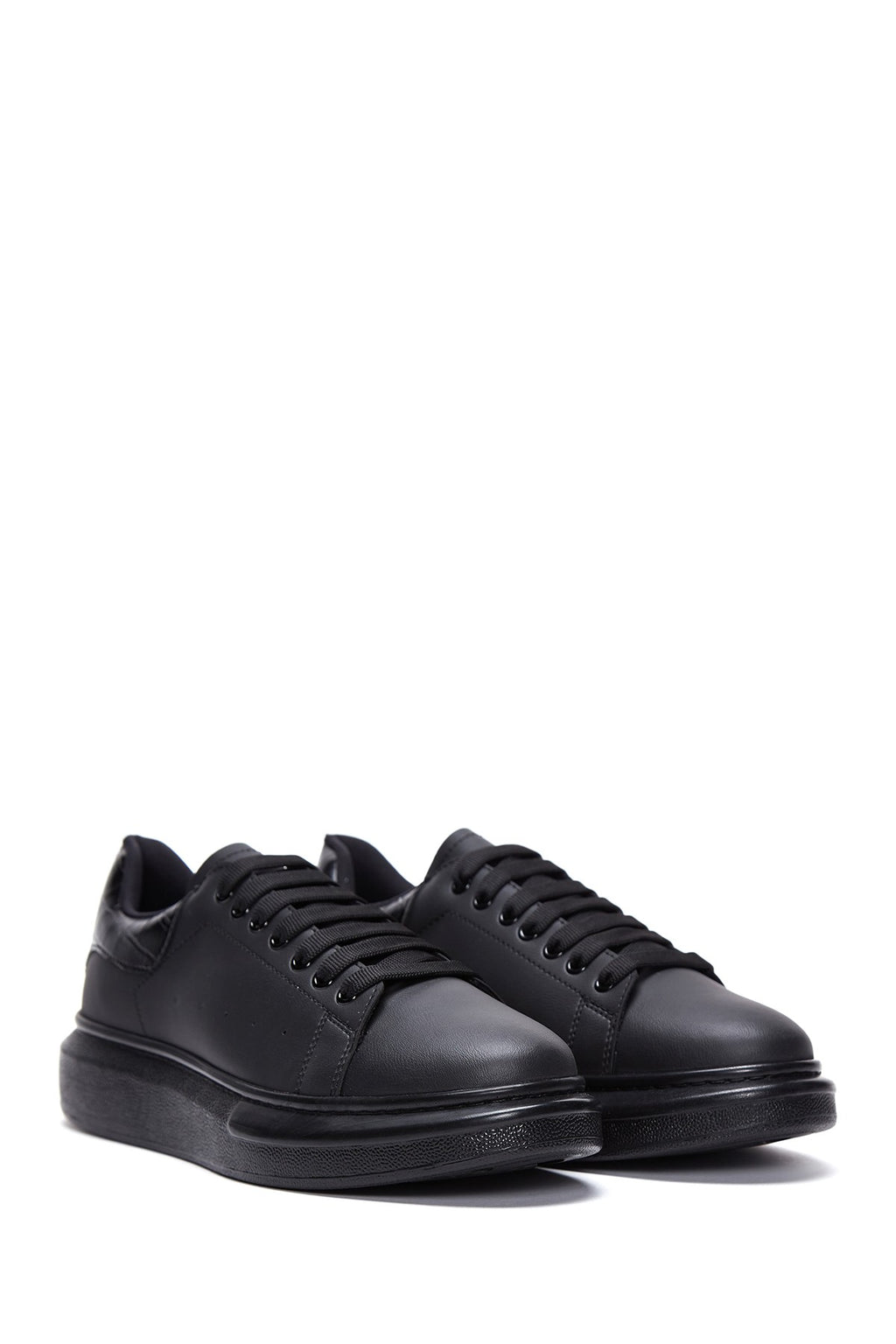 Erkek Siyah Kalın Tabanlı Sneaker