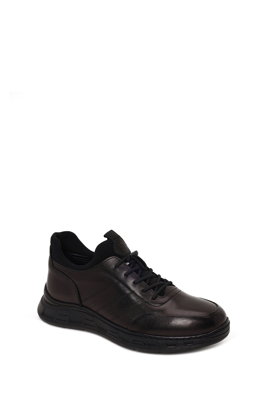Derimod Fly Erkek Siyah Bağcıklı Kalın Tabanlı Deri Casual Sneaker