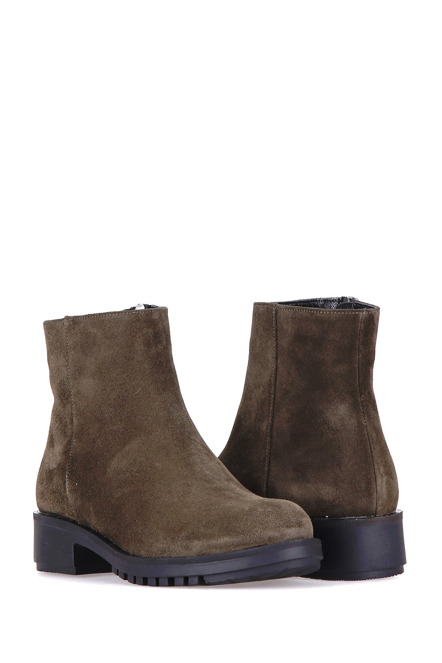 Zippered Women's Suede Boots
