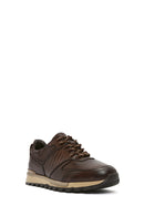 Erkek Kahverengi Bağcıklı Deri Casual Sneaker | Derimod