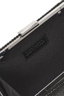 Women's Black Long Strap Stone Mini Clutch Bag | Derimod