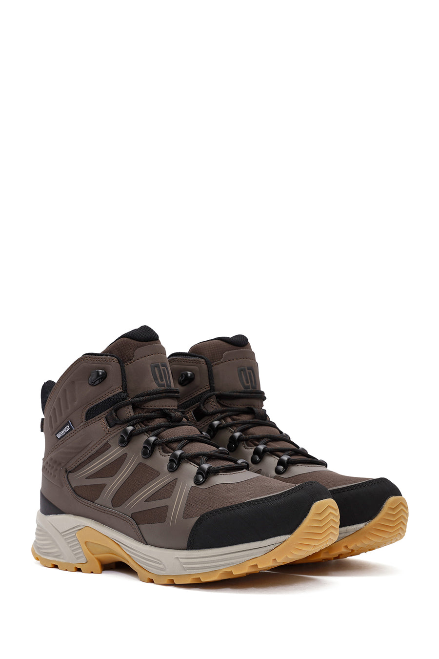 Derimod Dry Men's Brown Laced Waterproof Leather Outdoor Boots