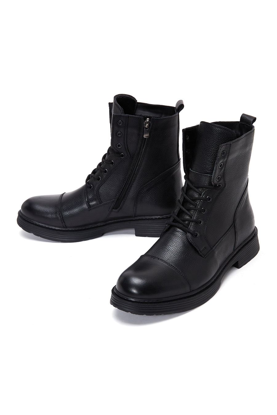 Men's Leather Zippered Boots