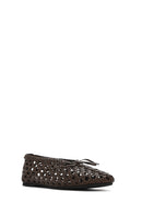 Women's Brown Braided Ballerina | Derimod