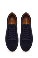 Erkek Lacivert Bağcıklı Süet Deri Sneaker | Derimod