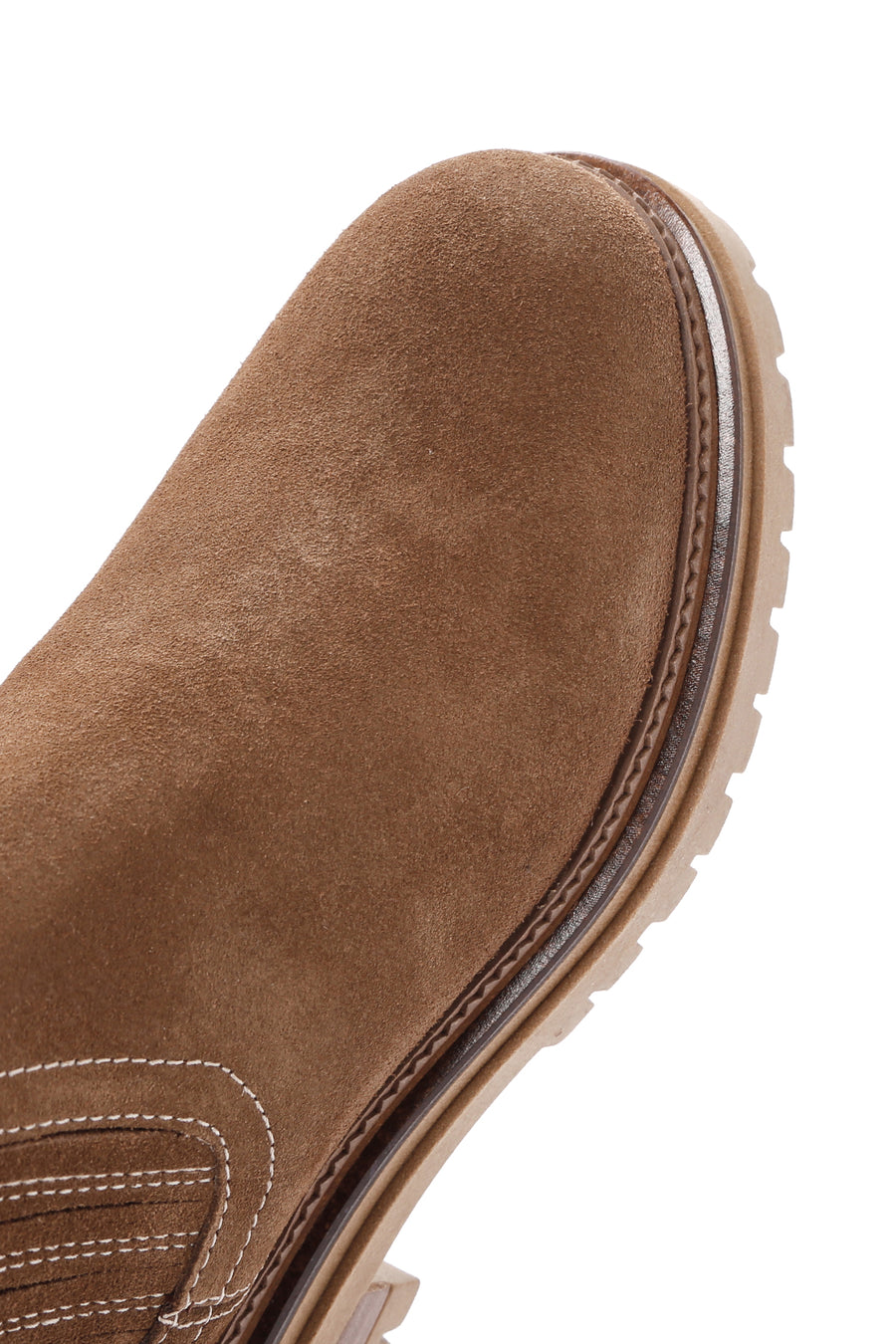 Women's Tan Suede Leather Chelsea Boots