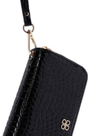 Women's Black Crocodile Wallet | Derimod
