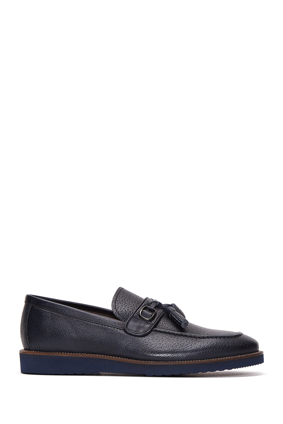 Erkek Lacivert Deri Baskılı Casual Loafer 22SFD605326 | Derimod