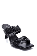 Women's Knitted Detailed Heeled Slippers | Derimod