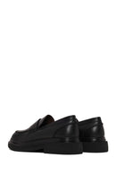 Male Black Thick-Soled Leather Loafer | Derimod