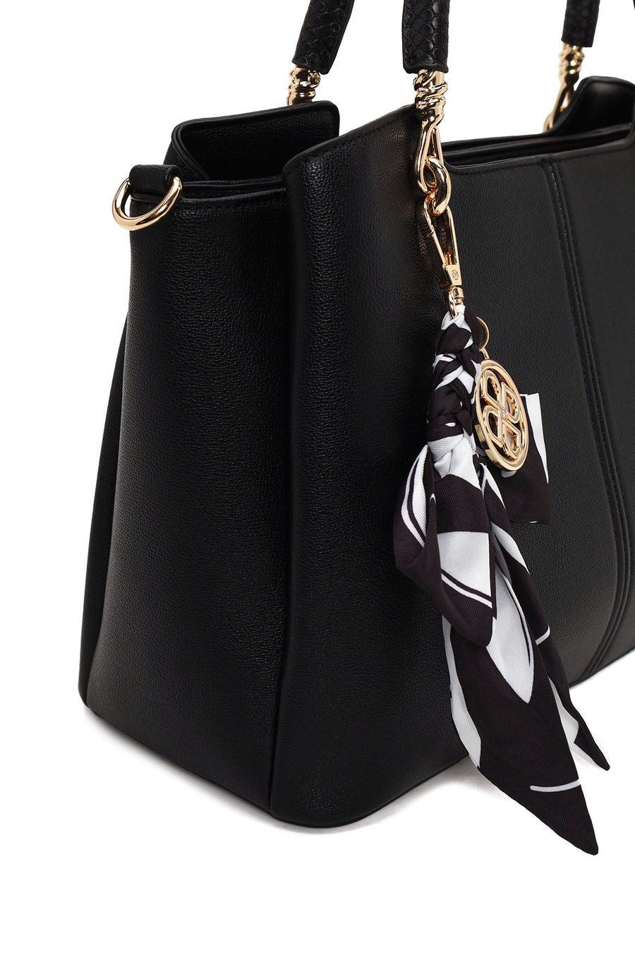 Woman Black Long-Strap Accessory Shoulder Bag