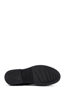 Woman Black Leather Masculine Loafer | Derimod