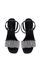 Women's Black Stone Heeled Sandals | Derimod
