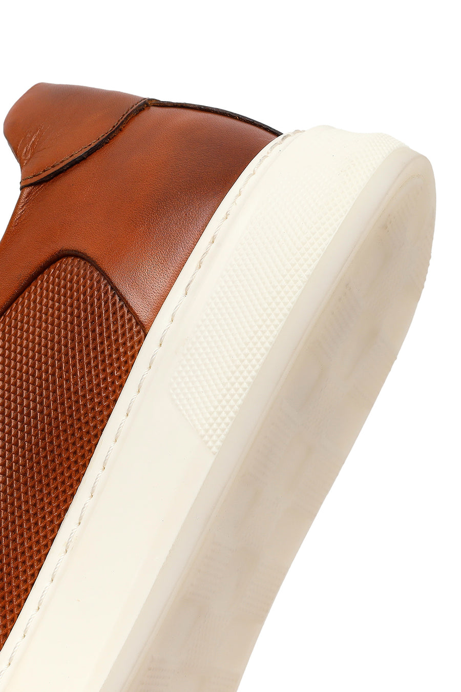 Erkek Taba Bağcıklı Deri Sneaker