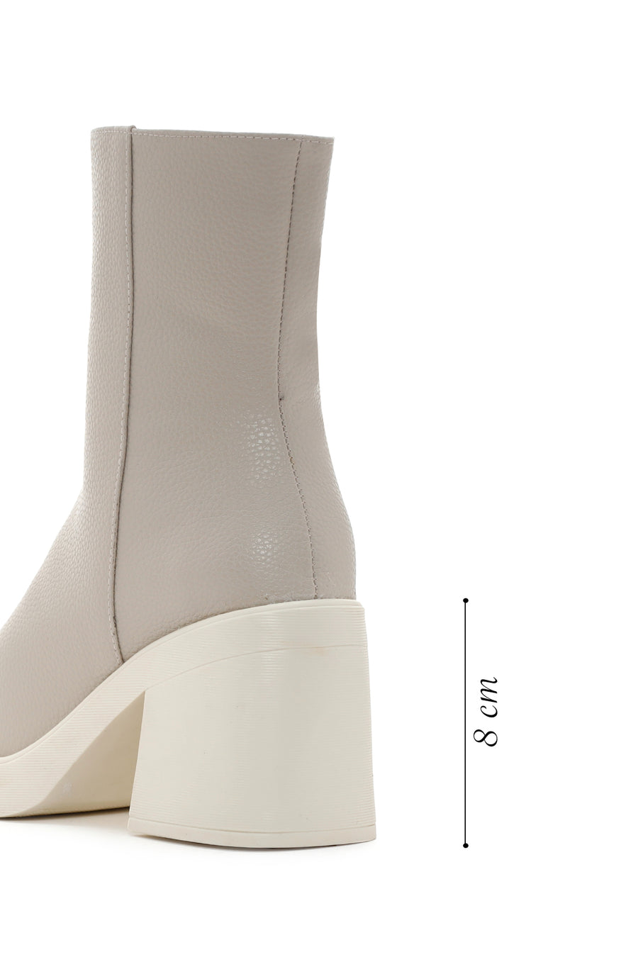 Women's Beige Zippered Heeled Casual Boots