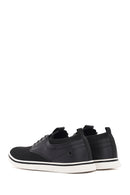Men's Black Lace-Up Fabric Sneakers | Derimod