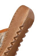 Woman Tan Leather Comfort Slipper | Derimod