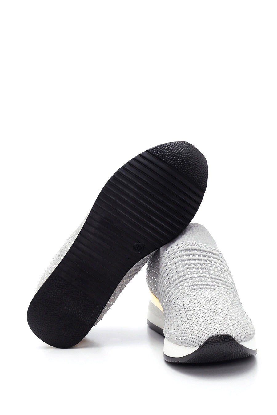 Kadın Gri Taşlı Sneaker