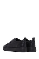 Erkek Siyah Bağcıklı Deri Sneaker | Derimod