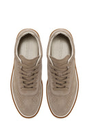 Erkek Bej Bağcıklı Süet Deri Sneaker | Derimod