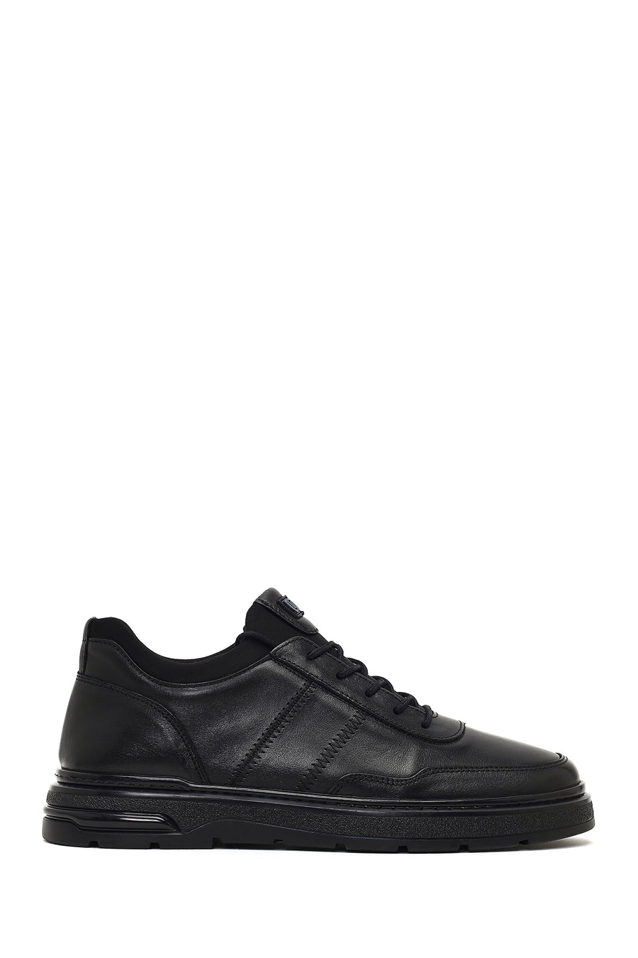 Erkek Siyah Bağcıklı Deri Sneaker WM700004DV | Derimod