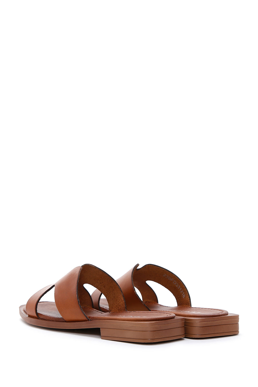 Women's Tan Leather Slippers